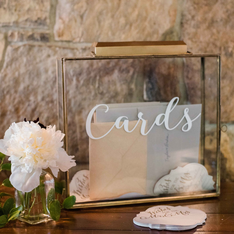 wedding rentals denver, colorado wedding rentals, card box rental gold and glass wedding card box