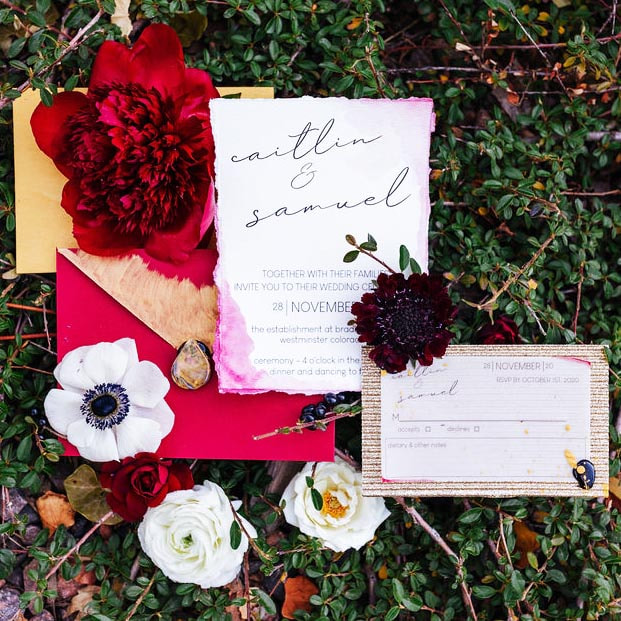 Custom wedding invitations, wedding paper stationery denver, colorado wedding inspirations