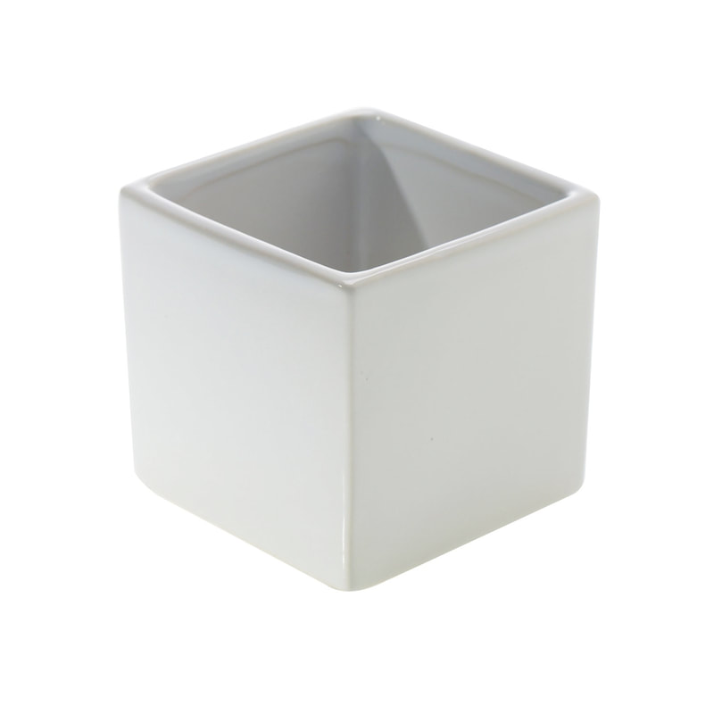 modern square white pot