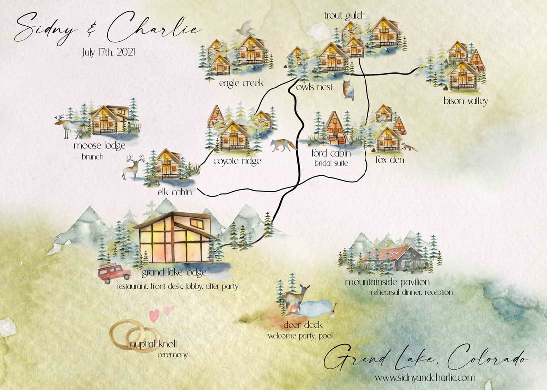wedding invitation, mountain watercolor invitation, custom map wedding invitations